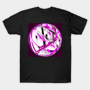 Pink lines on purple T-Shirt